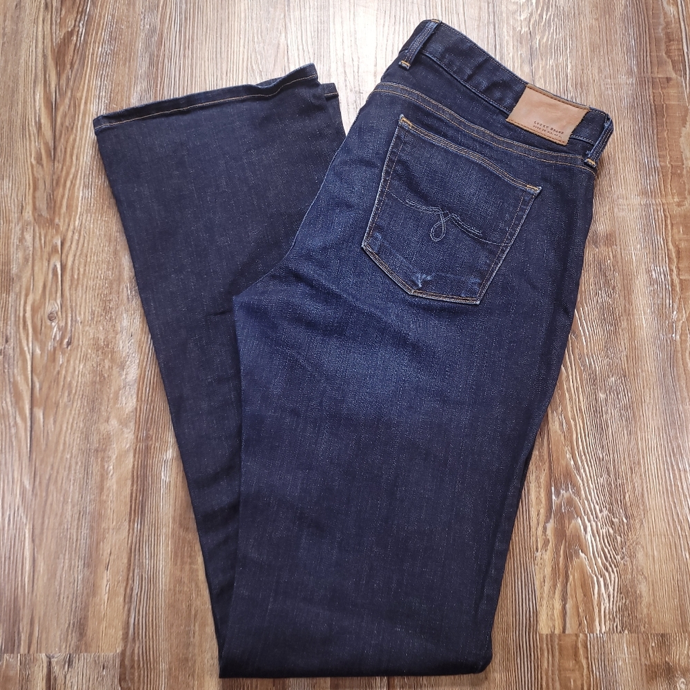 Lucky Brand Legend Lolita Boot White Oak Cone Denim Dark Bootcut Jean 32x33
